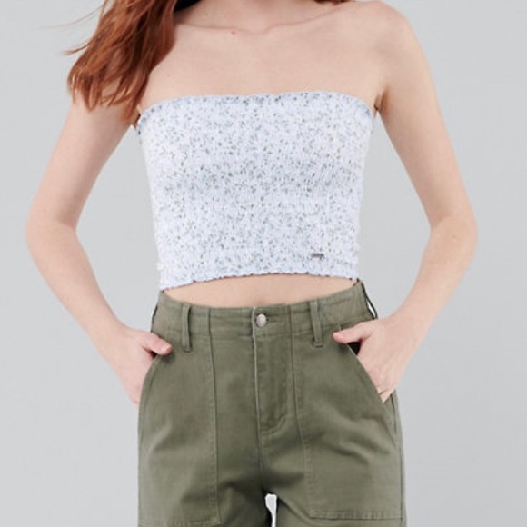 hollister smocked tube top